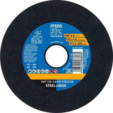 PFERD Trennscheibe, 115x1,6mm, Geeignet für Metall, 61730121