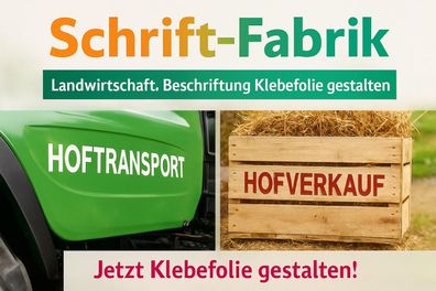 Landwirtschaft Wunschtext Aufkleber Klebebuchstaben Beschriftung Klebefolie gestalten