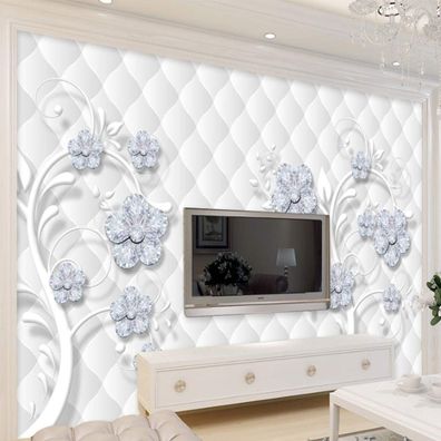 Vlies Fototapete Wandtapete Wandbilder 3D Diamantblumen Frisch und Stilvoll 4463