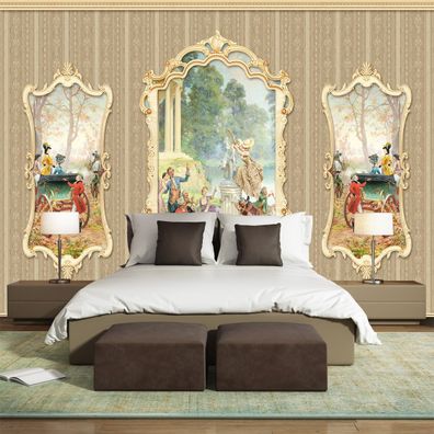 Vlies Fototapete Wandtapete Wandbilder Klassisches Ölgemälde Dinnerparty 4464