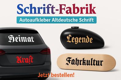 Aufkleber Altdeutsche Schrift erstellen