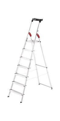 Hailo Stufenstehleiter L60 Standardline 7 Stufen Aluminium Gesamthöhe 2320 mm