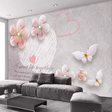 Vlies Fototapete Wandtapete Wandbilder 3D Relief Schmuck Pflaumenblüten 4478