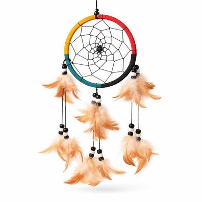 Traumfänger - Dreamcatcher in Rasta-Farben Ø 11 cm, Für Kinder und Erwachsene