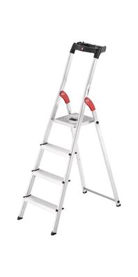 Hailo Stufenstehleiter L60 Standardline 4 Stufen Aluminium Gesamthöhe 1610 mm