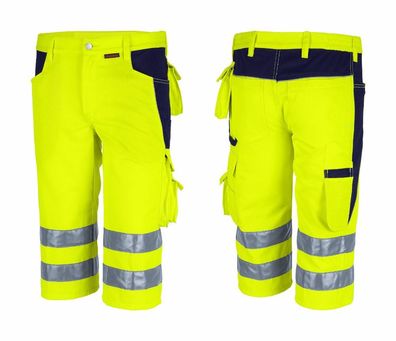 Arbeitsshorts gelb 42-72 Warnschutzhose Kurze Hose Shorts Bermuda Arbeitshose