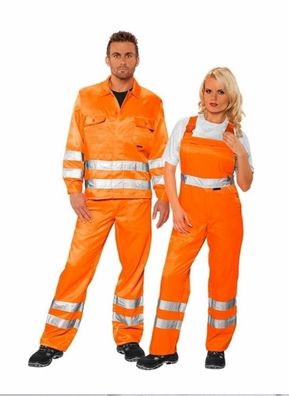 Warnschutz Bundhose Latzhose Jacke orange Warnbekleidung Warnschutzhose Hose