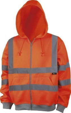 Warnschutz-Sweatjacke orange S - 3XL Pullover Sweatshirt Jacke Kapuzenjacke