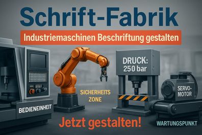 Industriemaschinen Aufkleber Namen Text Beschriftung selbst gestalten