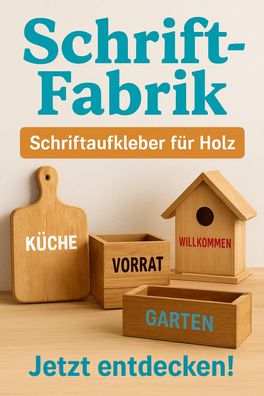 Schrift Aufkleber für Holz