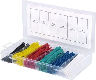 KS TOOLS Sortiment Schrumpfschläuche, farbig, 100-tlg