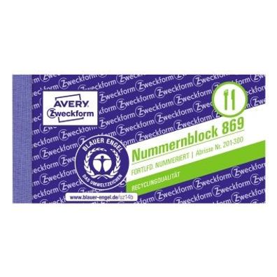 AVERY Zweckform Nummernblock Vordruck Maße: 10,5 x 5,3 cm (B x H) Grammatur: 100 g/m