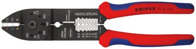 KNIPEX 97 21 215 Crimpzange mit Mehrkomponenten-Hüllen schwarz lackiert 230 mm