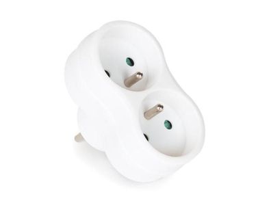 Perel 2-FACH-STECKDOSEN-VERTEILER - Stecker-typ E (FRANZÖSISCHES SYSTEM)