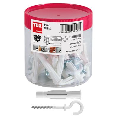 TOX Hakendübel Pirat Will-S m. Allzweckdübel Trika in Runddose