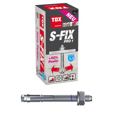 TOX Bolzenanker S-Fix Pro 1 A4 M16x130/10 mm