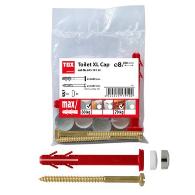 TOX Stand-WC-Befestigung Toilet XL Cap weiß/chrom