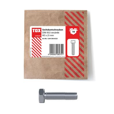 TOX Sechskantschraube DIN 933 verzinkt M5x25 (10 Stk.)