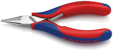 KNIPEX 35 22 115 Elektronik-Greifzange mit Mehrkomponenten-Hüllen 115 mm