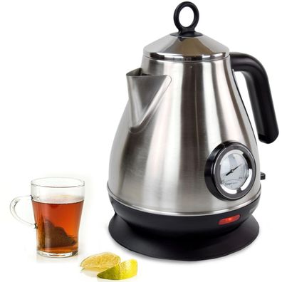 1,7 l Edelstahl Wasserkocher mit Temperaturanzeige | Retro