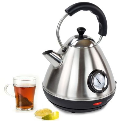 1,7 l Edelstahl Wasserkocher mit Temperaturanzeige | Retro