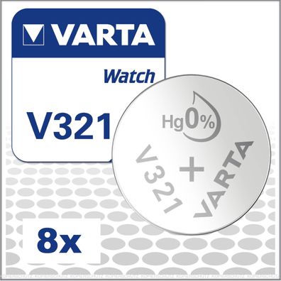8x Varta V321 SR616SW Watch Uhrenbatterien SR65 V 321 Batterien Knopfzellen