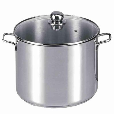 Krüger Jumbo-Topf 14 l Edelstahl rostfrei mit Glasdeckel