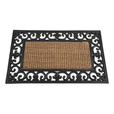 Gummimatte "Gazelle" eckig, 45 x 75 cm Gummi/Kokos schwarz/natur, mit Koksfasern