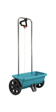 Streugutwagen 12,5 l Kunststoff türkis/schwarz Bereifung mit Stollenprofil 0,45 m