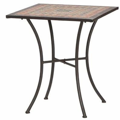 Tisch Prato eckig 64 x 64 cm Gestell aus Stahl in matt schwarz, Tischplatte aus Kera