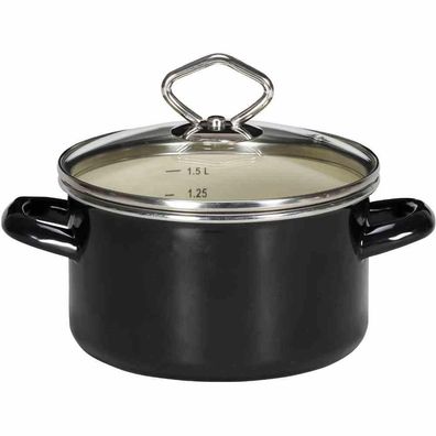 Krüger Fleischtopf "Triest" 16 cm Emaille weiß