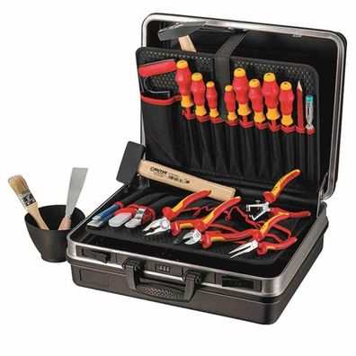 Werkzeugkoffer Elektro, 24teilig, 4Zangen, 1Hammer, Sägen, 2xPH, 2xPZ, 4xSchlitz, Sc