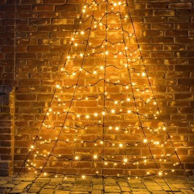 FHS LED-Weihnachtsbaum Galaxy halbrund 300 cm 260 warmweiße LED, zur Wandbefestigung