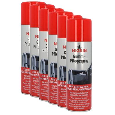 6x NIGRIN Gummipflege Spray Pflege für Gummiteile am Auto 300 ml Gummi Pflege