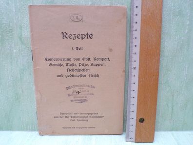 Rezepte Anleitung Rex Einkochapparat Conservenglas-Gesellschaft "Sütterlin