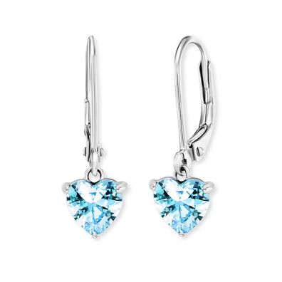 Herzengel Ohrhänger Edelstahl, Zirkonia HEES-HEART06-ZI-H Herz, Blau