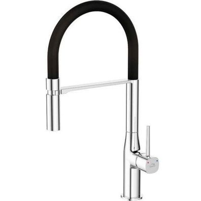 Küchenarmatur Wasserhahn POLA Küchenmischer mit Magnetgriff für Küche Schwarz-Silber