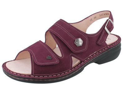 FINN Comfort Milos Damen Sandale Sommerschuhe beerenfarben Nubukleder