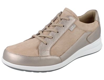 FINN Comfort Prato Damen Halbschuhe Schnürschuhe beige taupe Nubukleder