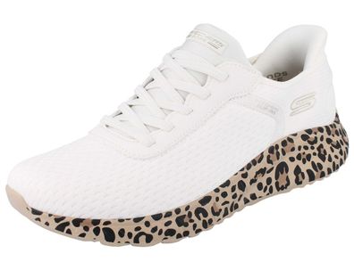 Skechers Slip-ins Bobs Squad Damen Sneaker weiss leo Textil