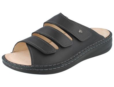 FINN Comfort Keros Herren Pantolette schwarz Nuri Glattleder