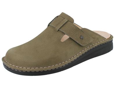 FINN Comfort Petare Herren Clog grün genarbtes Nubukleder