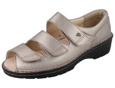 FINN Comfort Ischia Damen Sandale stone metallic Glattleder