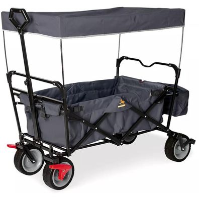 PAXI DLX Klappbollerwagen aus PU in anthrazit, 124x59x67 cm, max. belastbar bis 70 k