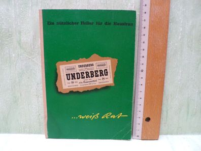 Underberg weiß Rat Rezepte Tips 50/60er Jahre Ein nützlicher Helfer für die Hausfrau