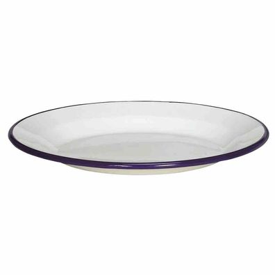 Krüger Teller flach "Husum" weiß 24 cm Emaillegeschirr