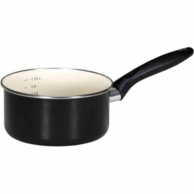 Krüger Stieltopf "Triest" 16 cm Emaille weiß