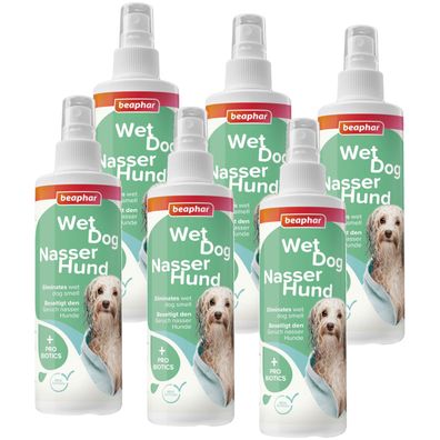 Beaphar Nasser Hund Spray 6x 250 ml - neutralisiert den Geruch von Hunden