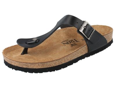 TRON Gigaro normal Damen Tieffußbett Pantolette schwarz Glattleder