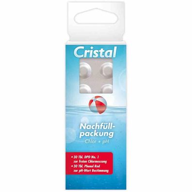 Cristal Nachfüllpackung Wassertestgerät Chlor/pH